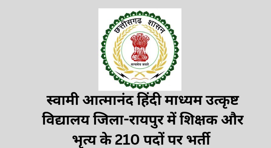 Raipur Hindi Medium School Teacher Recruitment 2025
